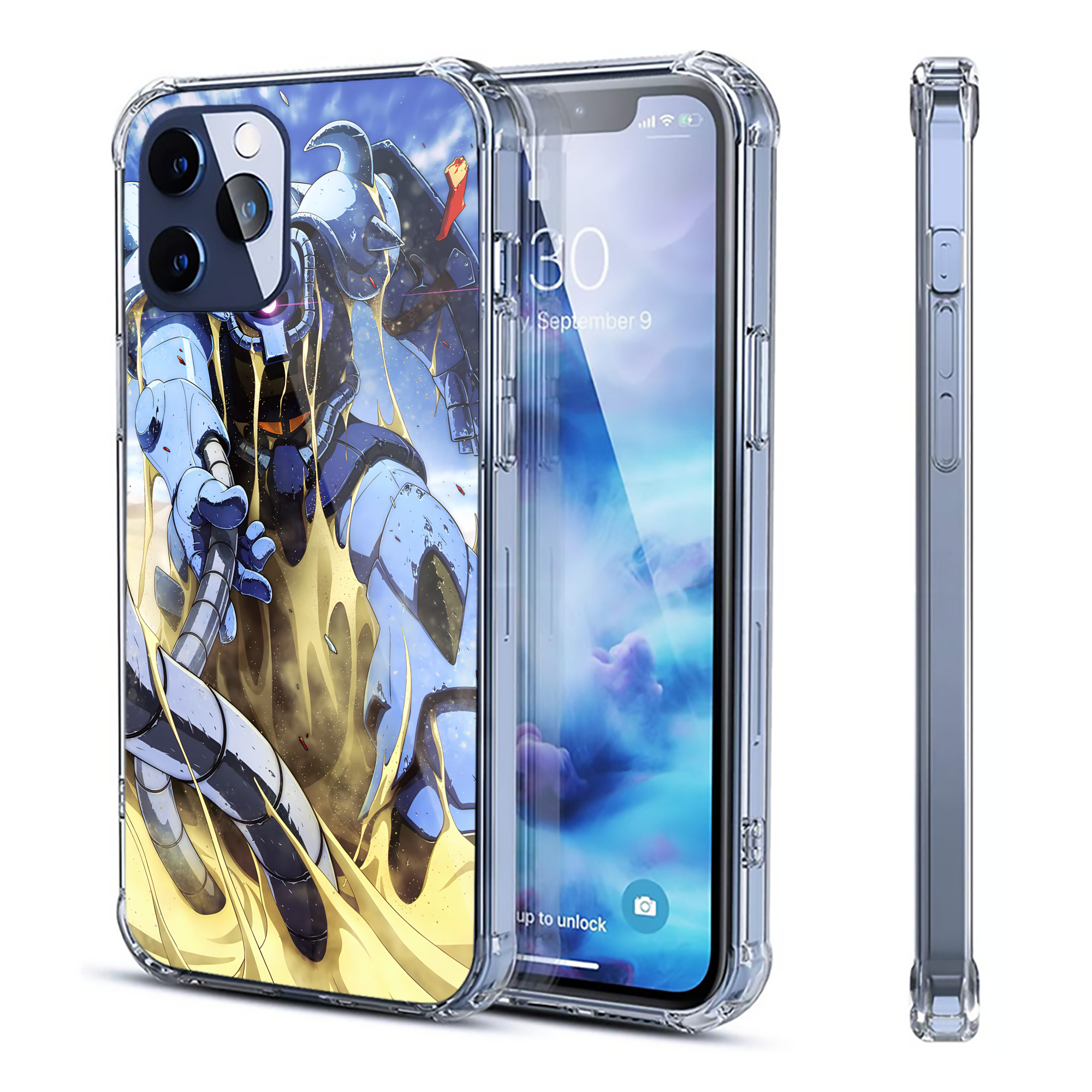 （画像用） 機動戦士ガンダム Mobile Suit Gundam 【iPhone 12シリーズ対応】透明スマホケース（クリアソフトケース）